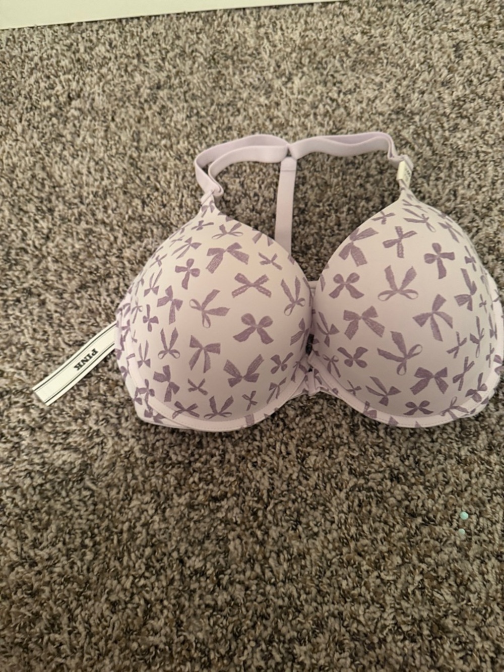 PINK Victoria's Secret Light Purple Bow-Print T-Shirt Bra